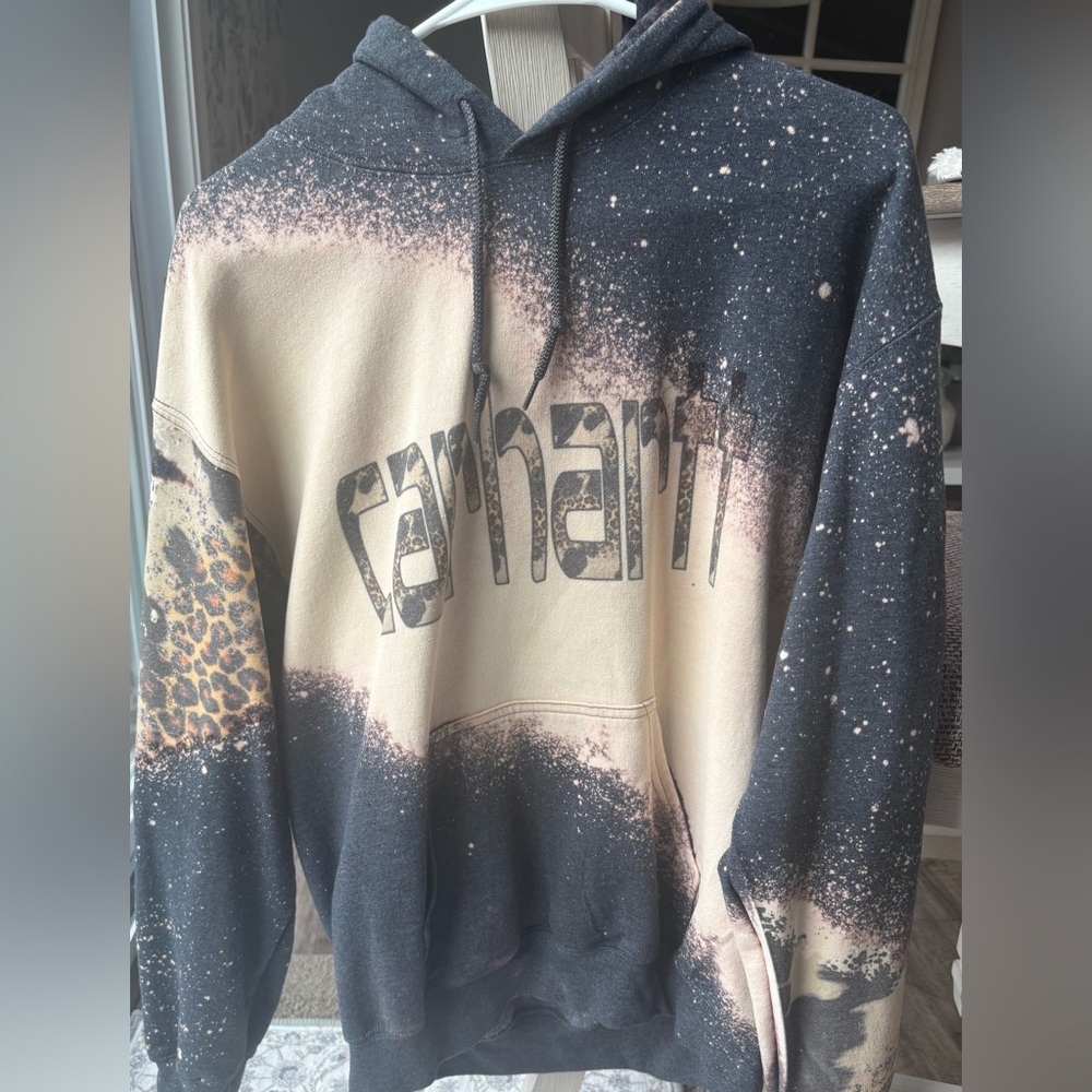 Carhartt inspired Black and Beige Hoodie